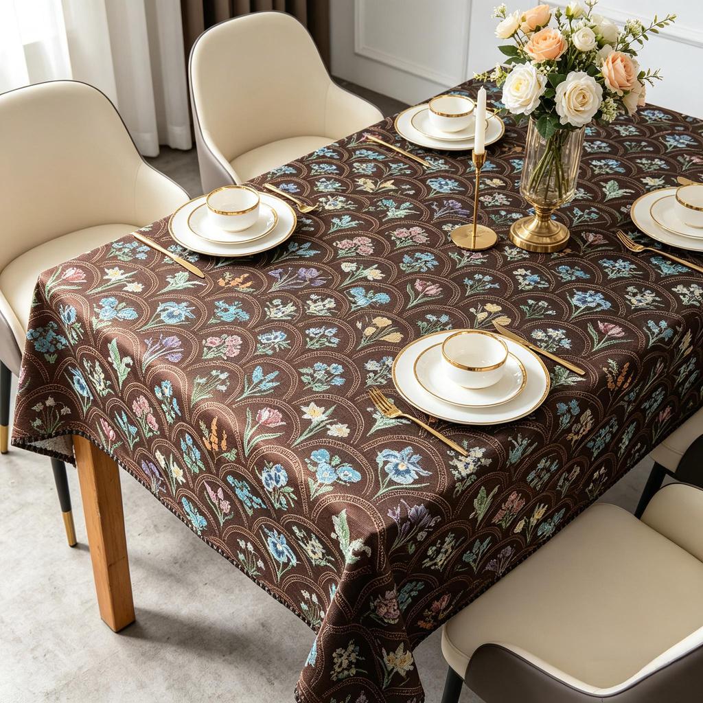 Tovaglia Rettangolare in Cotone e Lino per Sala da Pranzo Cucina Feste Morbida al Tocco Lavabile
