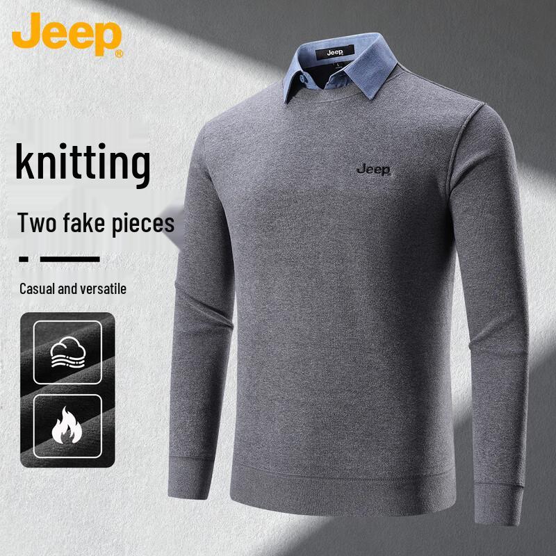 Мужская флисовая толстовка Jeep с имитацией многослойности 4XL