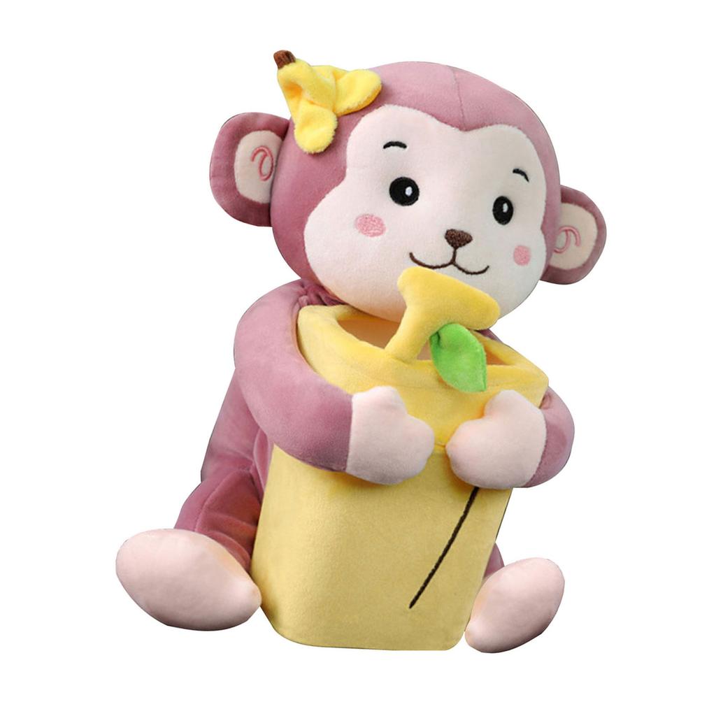Multipurpose Plush Car Tissue Case Convenient Armrest Box Animal Themed Car Tissue Box for Tissues & Small Items