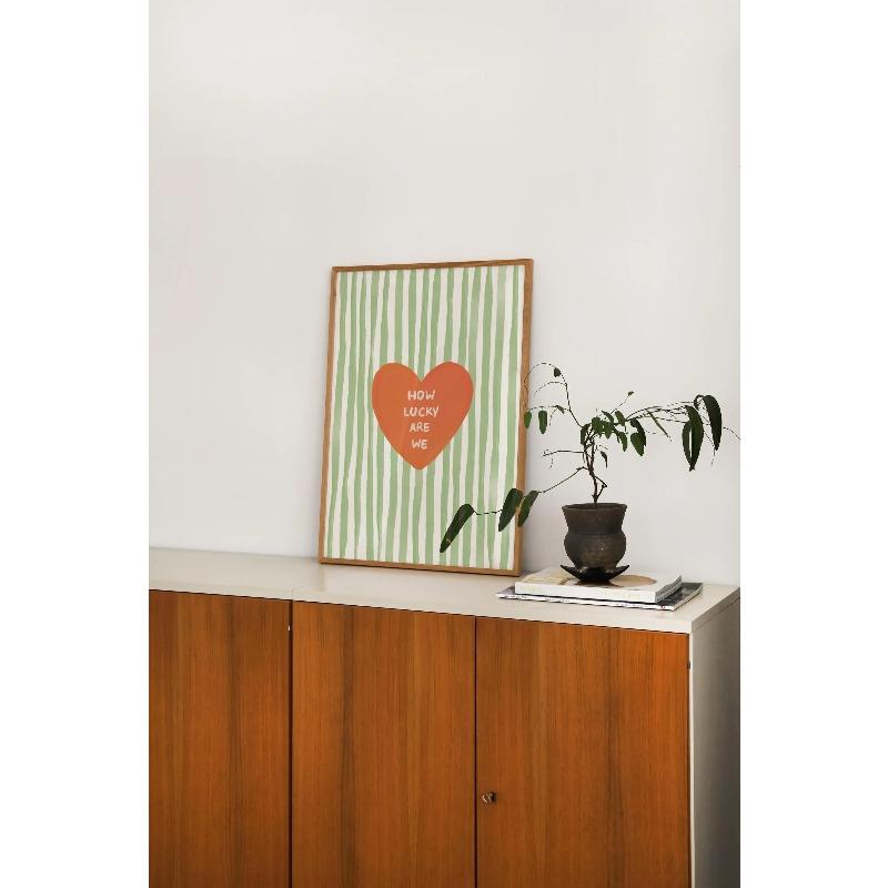 Lovely Trendy Red Heart Canvas Art Paintings Aesthetic This Is My Happy Place Wall Posters Prints for Living Room Home Decor
