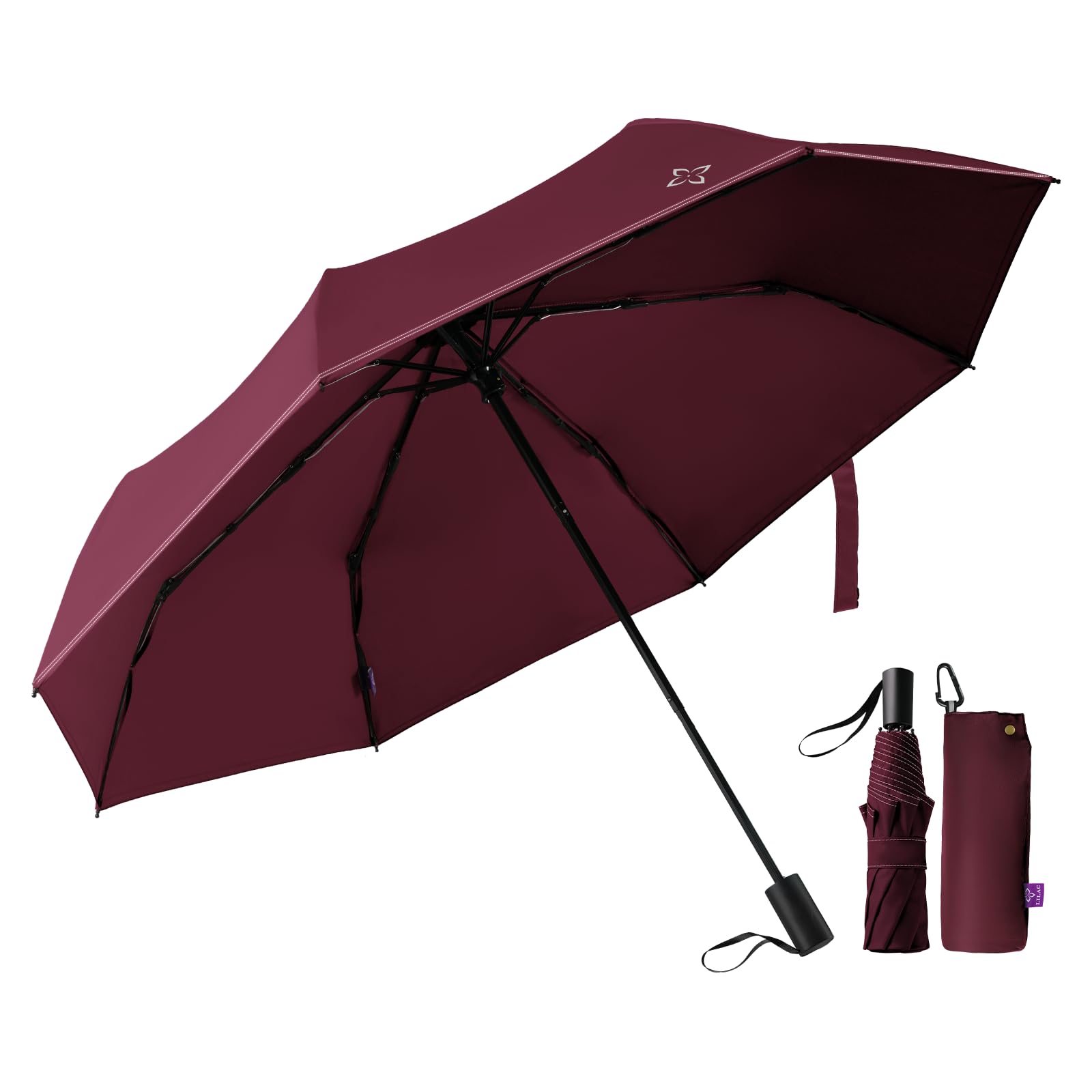 

Сиреневый Складной Водный Сезон Дождей Сильный Дождь 8 260T Высокий Водоотталкивающий Легкий УФ Защита Дневной Зонт, Большой, Компактный, Прочный, Долговечный, Тень, Водоотталкивающий, Ветрозащитный,