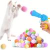 Fun DIY Interactive Cat/Dog Plush Doll Launcher Set, Indoor Training Doll Gun Kit, Quiet High Elasticity Fur Ball Blaster