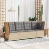 Vidaxl Corner Sofa Module With Cushions, Beige, Poly Rattan