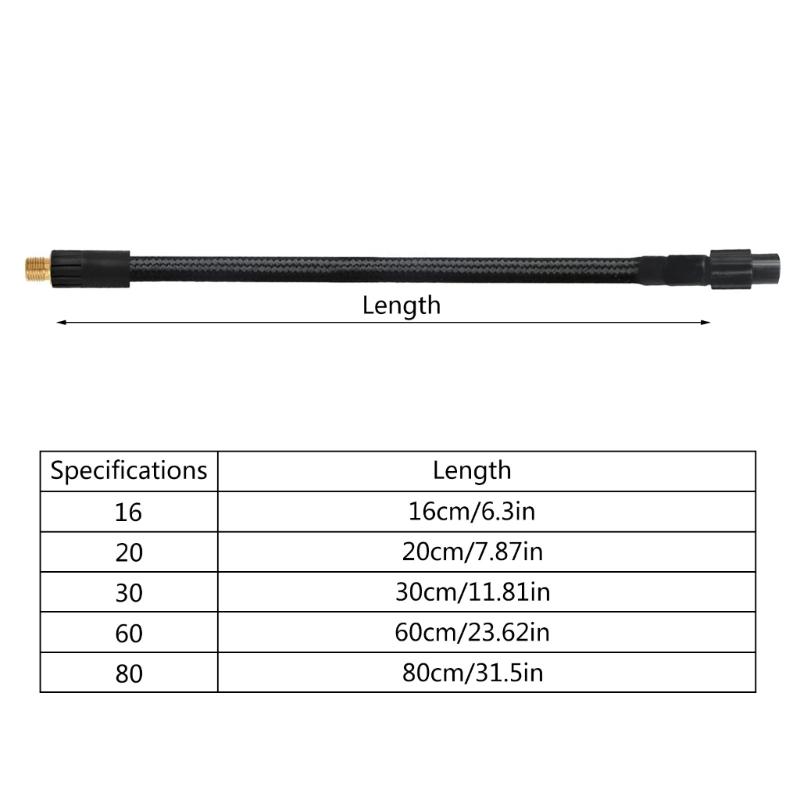 VG8 Vehicle Flexible Clip On Air Line Tyre Tire Inflator Hose 16cm-80cm Long