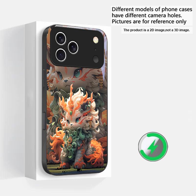 

Kirin with flowing hair Suitable For iPhone 16E 17 Pro Max 15 Pro 14 13 Plus 12 mini 11 16 Air 17Pro magnetism Glass Phone Case iPhone 15 Pro Max