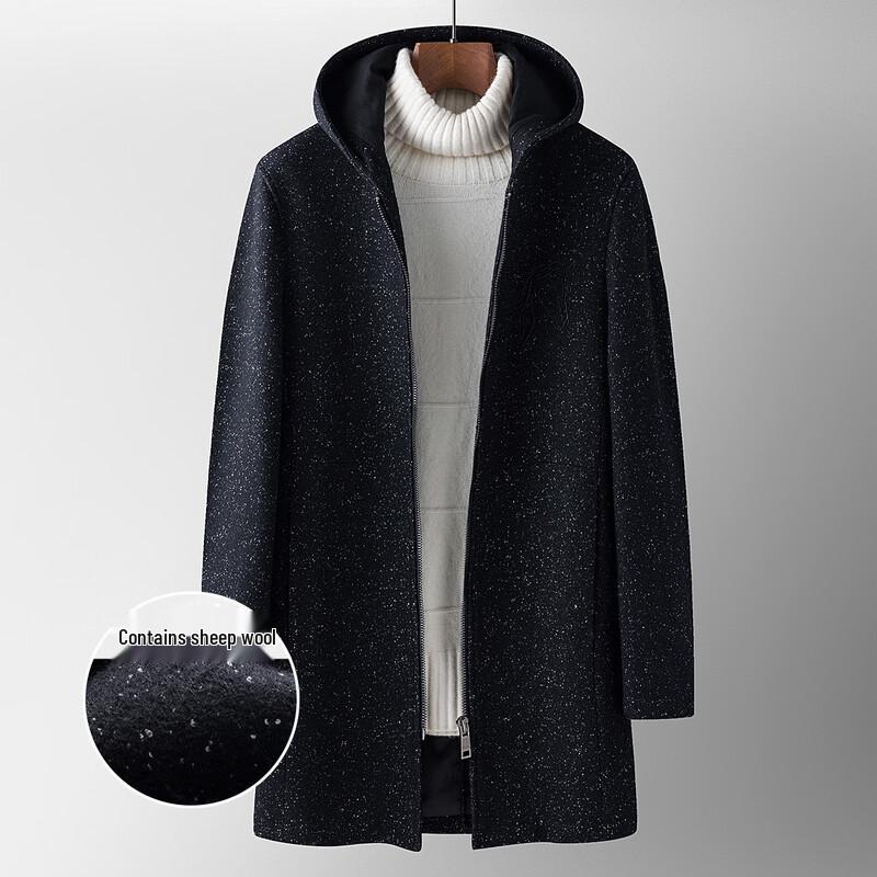 ROMON Men's Mid-Length Hooded Coat