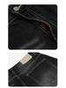 Yongfang Retro Wide-Leg Jeans - Unisex Black/Gray Distressed, Whiskered, Slimming 3D Straight Fit