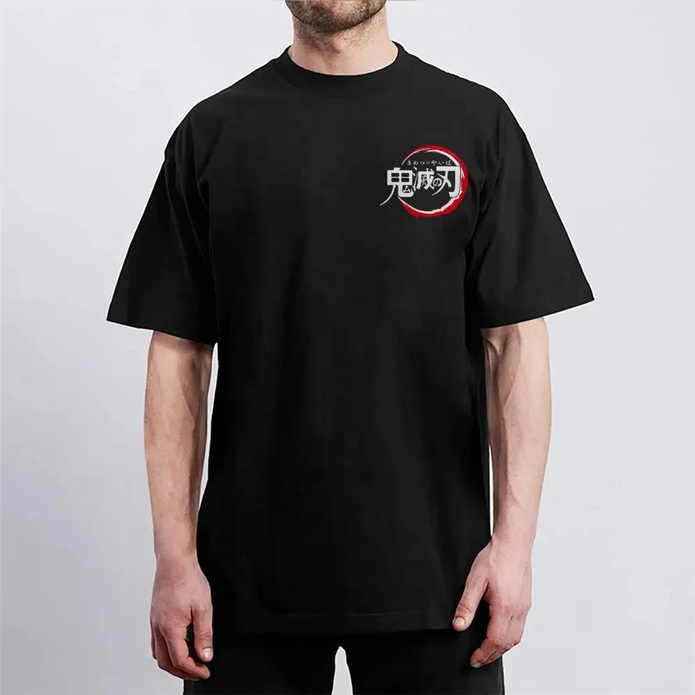 2026 Demon Slayer_ Kimetsu No Yaiba Cotton Unisex Round Neck Anime T-Shirt Men's and Women's Summer Fashion Breathable Street T-Shirt