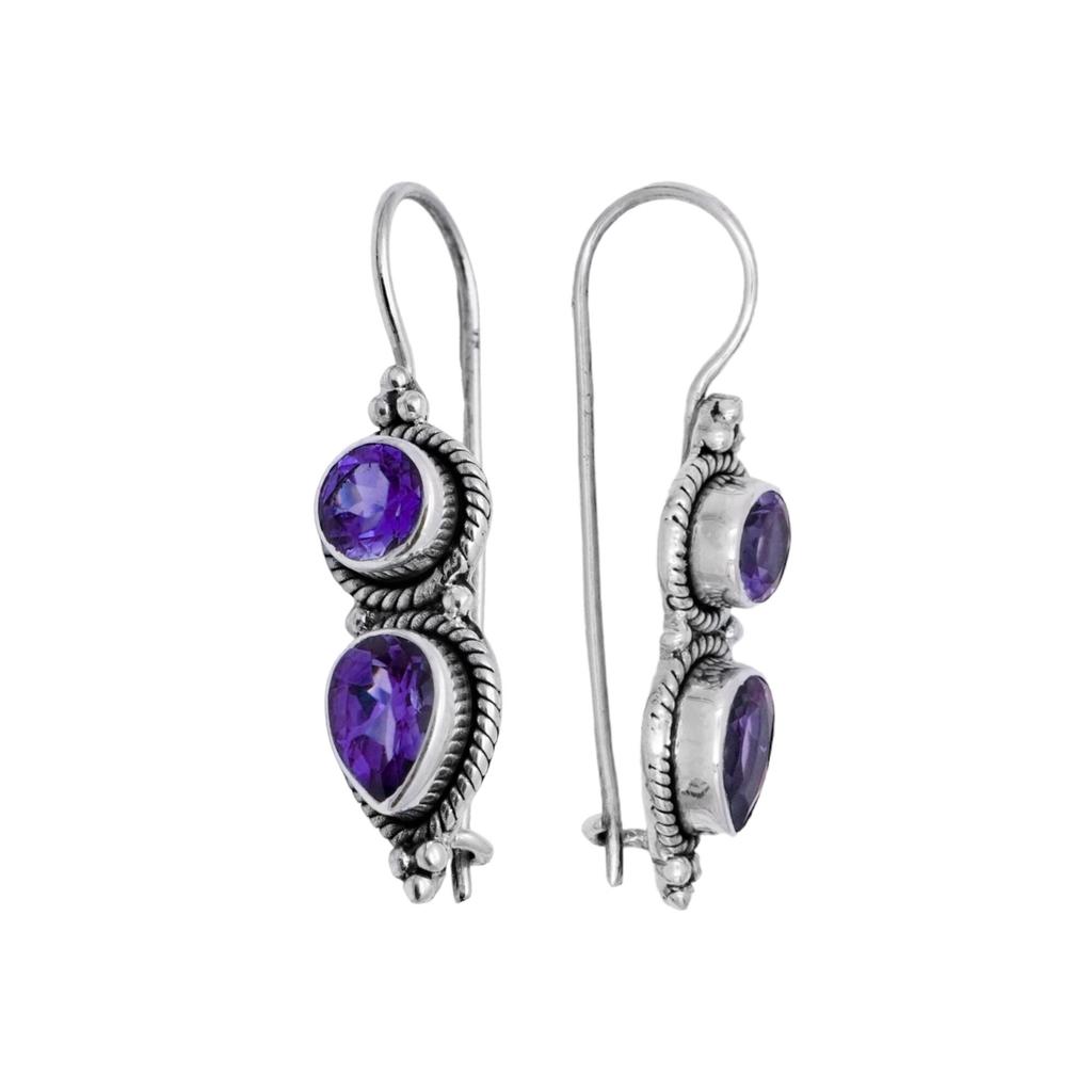 Amethyst 925 Sterling Silver Hook Earrings