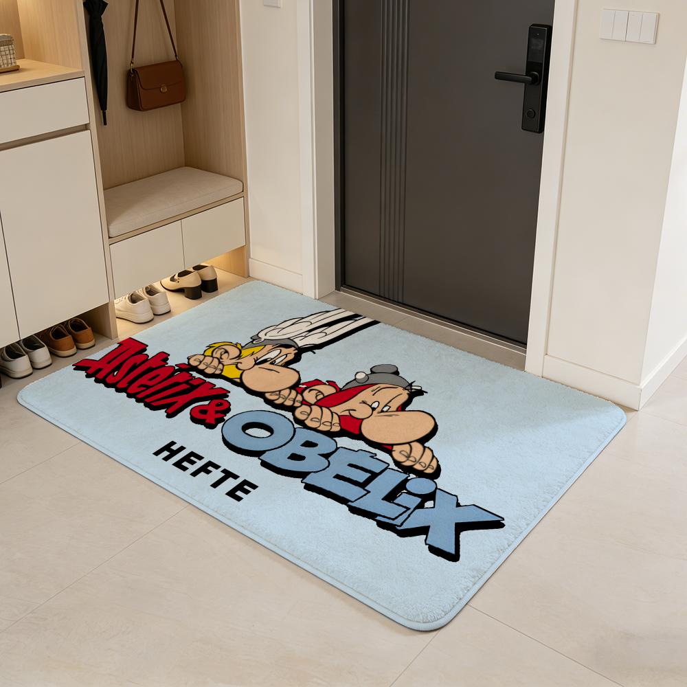

comic A-Asterix Floor Mat Flannel Door Mat Non-Slip Absorbent Washable Indoor Home Rug 40x60cm