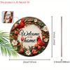 2D Flat Classic Cardinal Wooden Christmas Sign, Charming Decorative Plaque with Wreath Pattern, Ideal for Front Door, Home, Office Decor