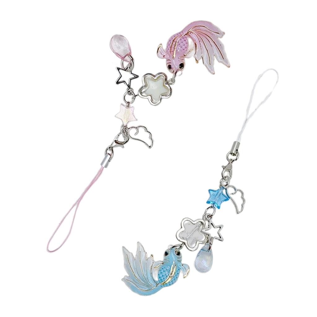 Unique Star Keychain Winged Bag Pendant Phone Charm Unique Keyring Chain Decoration for Fashion Forward Individual