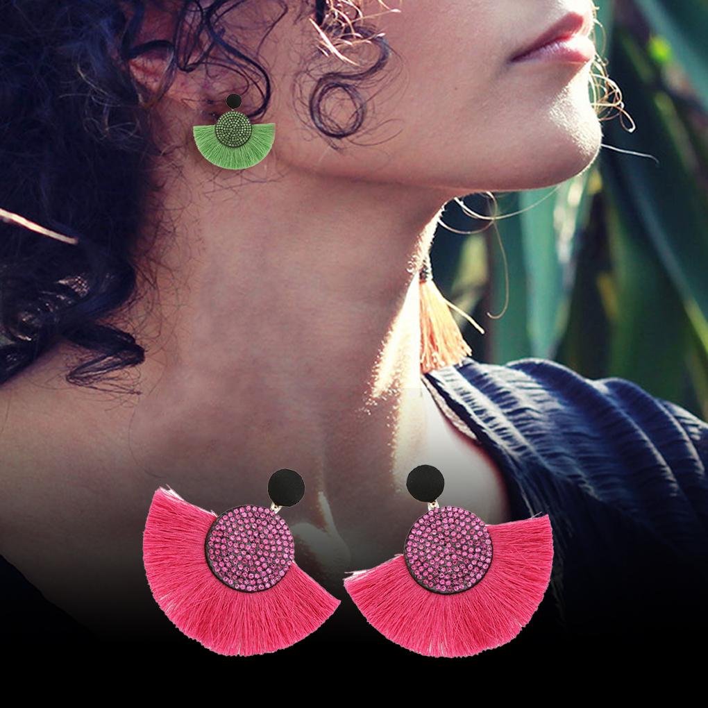 1 Pair Tassel Earrings Fringe Hanging Ornament Ears Pendants Fashion Accessory Jewelry Adornment Bohemian Girl Earring for Decor