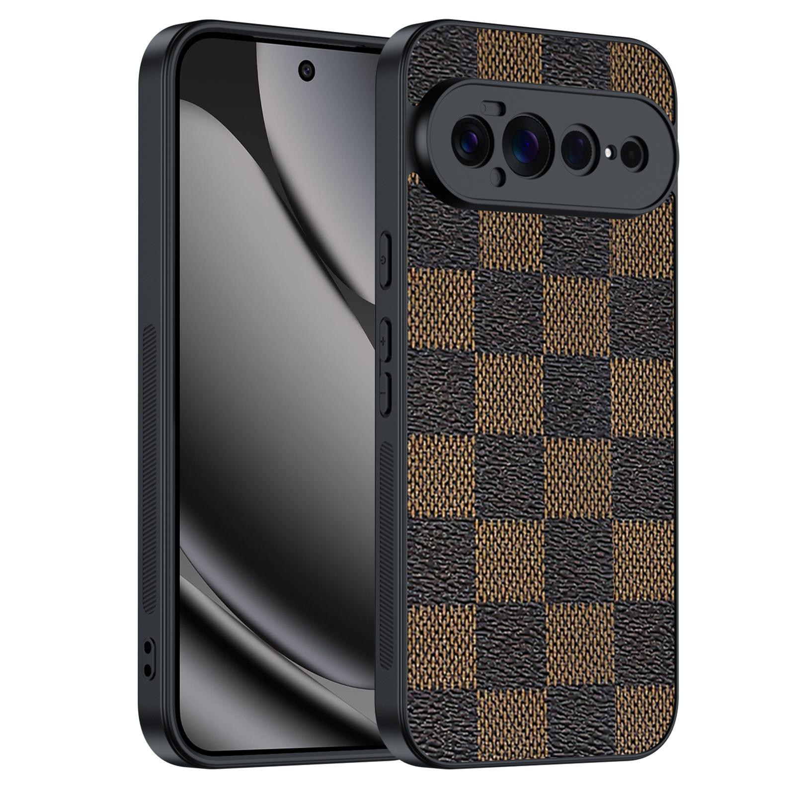 Applicable to Google Pixel11Pro mobile phone case, plaid lamb leather, Google 11A ultra-thin anti-drop protective case. google pixel11pro коричневый