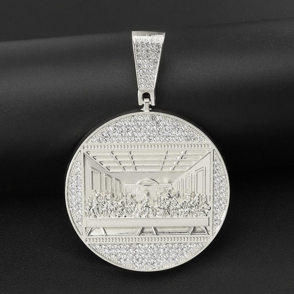 Exaggerated Large Round Pendant Necklace - Trendy Hip Hop Cuban Chain for Men