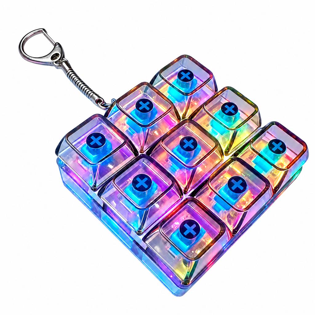 Xiaomi LED Toetsenbord Sleutelhanger Fidget Speelgoed Kristallen Klikker Sensorisch Speelgoed voor Stressverlichting Toetsenbord Sleutelhanger Fidget Gadget voor Volwassenen Kinderen