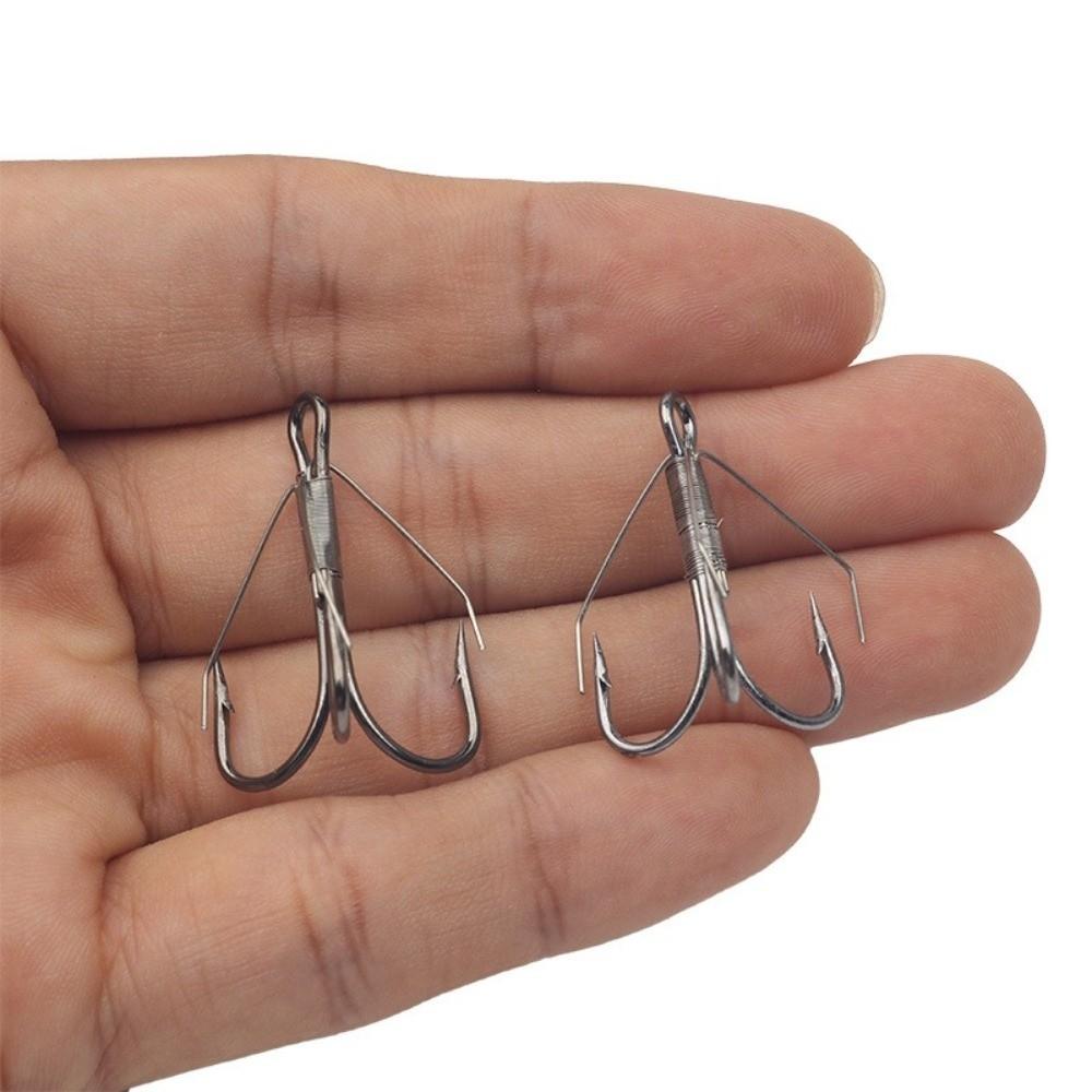 6pcs/box High Carbon Steel Wacky Hook Treble Design Carp Fishing Hook Bass Fly Hook Carp Fishing