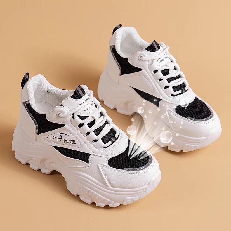 The height of the mesh has increased by 5cm. Dad shoes and women's super-hot explosion tide 2025 spring and summer thick-soled leisure sports littl