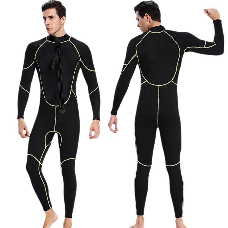 3mm Neoprene Full Wetsuit Men - Warm Long Sleeve Dive Suit Surfing Snorkeling Cold Water Swimming