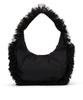 RUFFLE ZIP Lace Ruffle HOBO/1843/Black