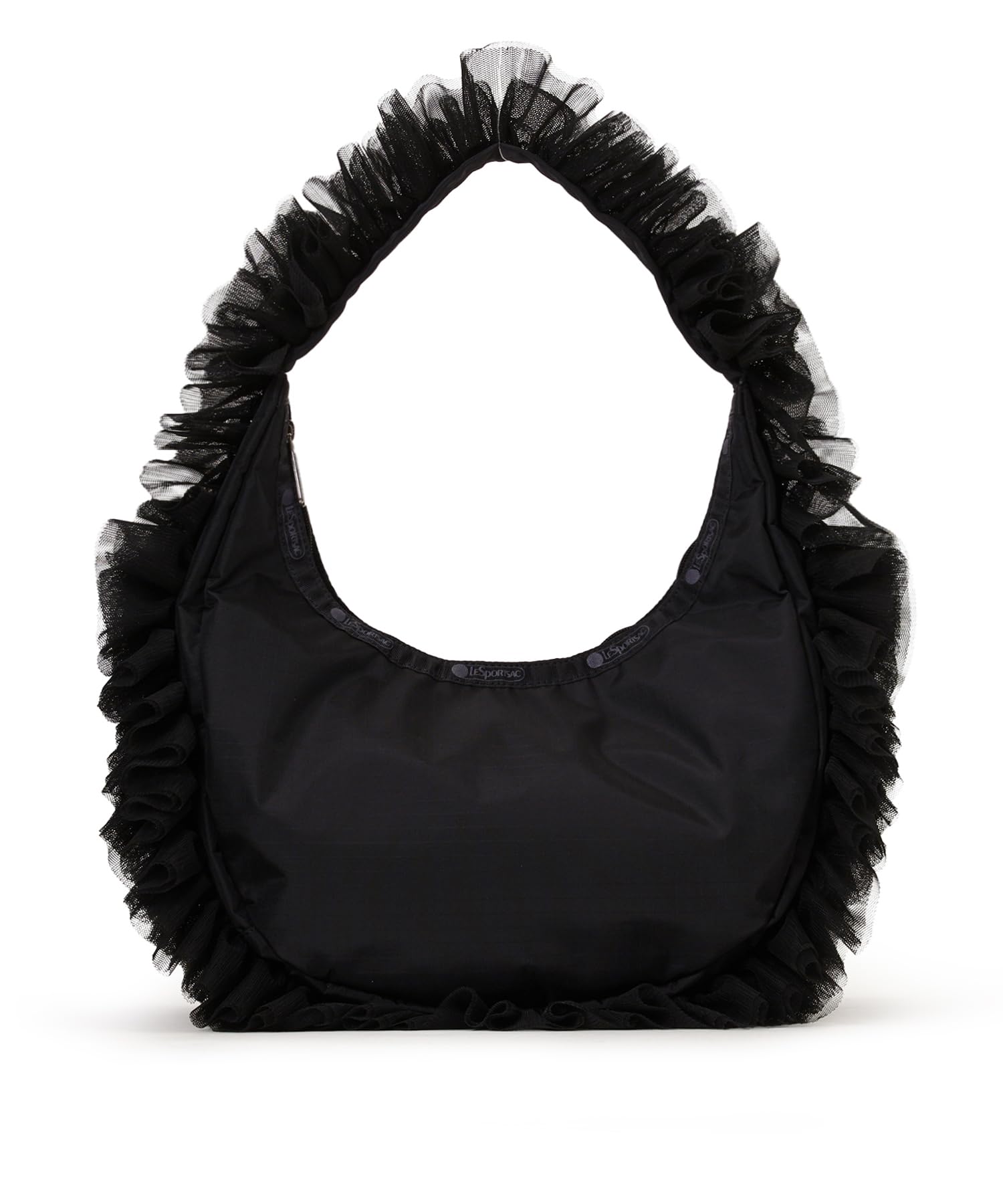 

RUFFLE ZIP Кружевной волан ХОБО/1843/Черный