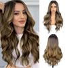 European American African Wigs With Gradient Colors Large Waves Long Curly Hair Synthetic Tips Export