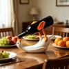 Bird Bottle Holders Counter Wine Rack Decorative Wine Bottle Holder with a White Body, Sculptural PET Display for Sideboards, Shelves, and Bar
