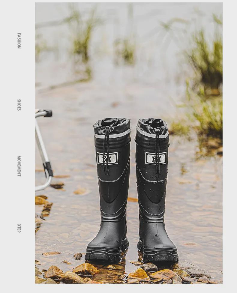 Men's Versatile High-Top Waterproof Non-Slip Rain Boots for Outdoor Activities and Fishing