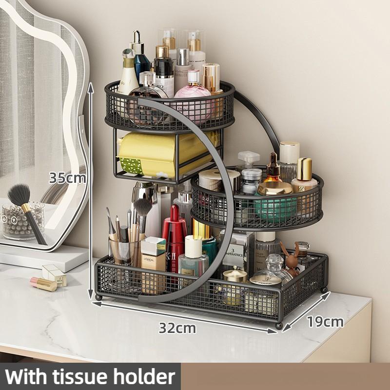 

Large Cosmetics Organizer Box Makeup Storage Shelf Perfumes Lipstick Dressing Table Organizer Containers Bathroom Organizations
