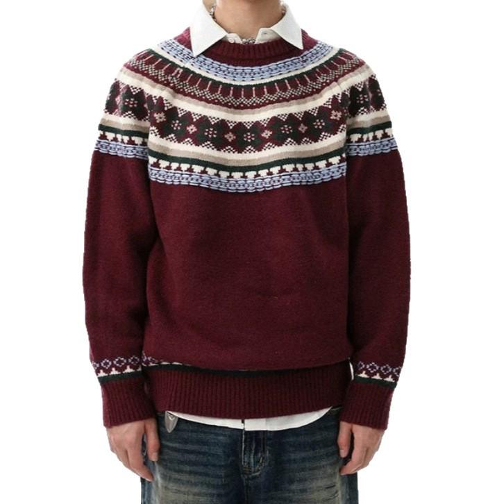 Unisex Retro Round Neck Sweater - Comfortable, Soft Knit Top for Autumn/Winter