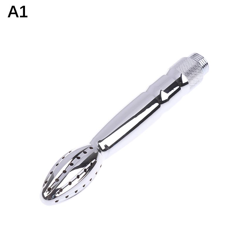 Aluminiumlegering Silver Bidet Anal Enema Duschhuvud Anus Rengöring Tvätt Dusch Handhållen Spruta Gänga