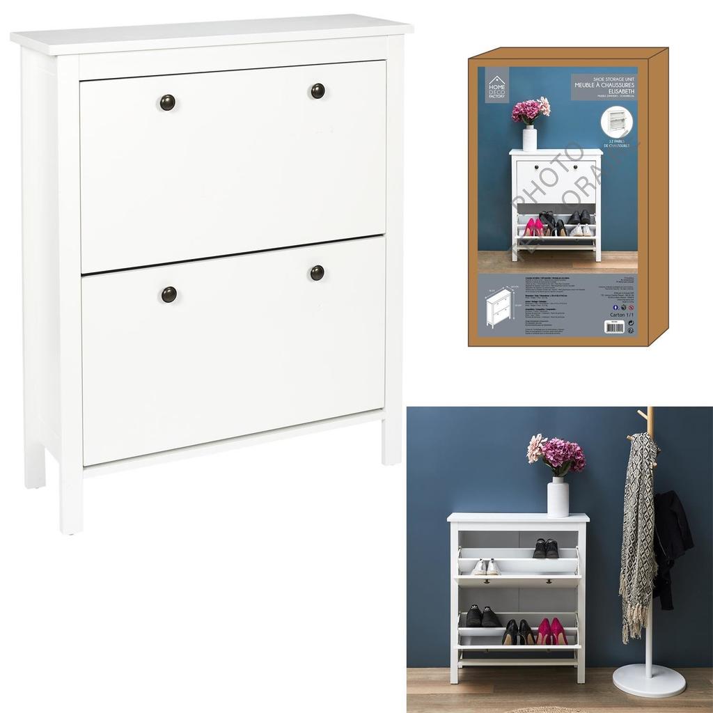Meubl white NARROW SHOE CABINET for the hall MADE OF MDF