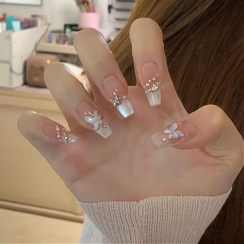 Handmade High-End Flash Diamond Nails: Boost Skin Glow with Pure Desire Style