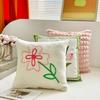 Popular French Tulip Rose Embroidered Pillow Cross-border Sofa Pillow Hotel Decoration Cotton Linen Pillow Pillow Cover