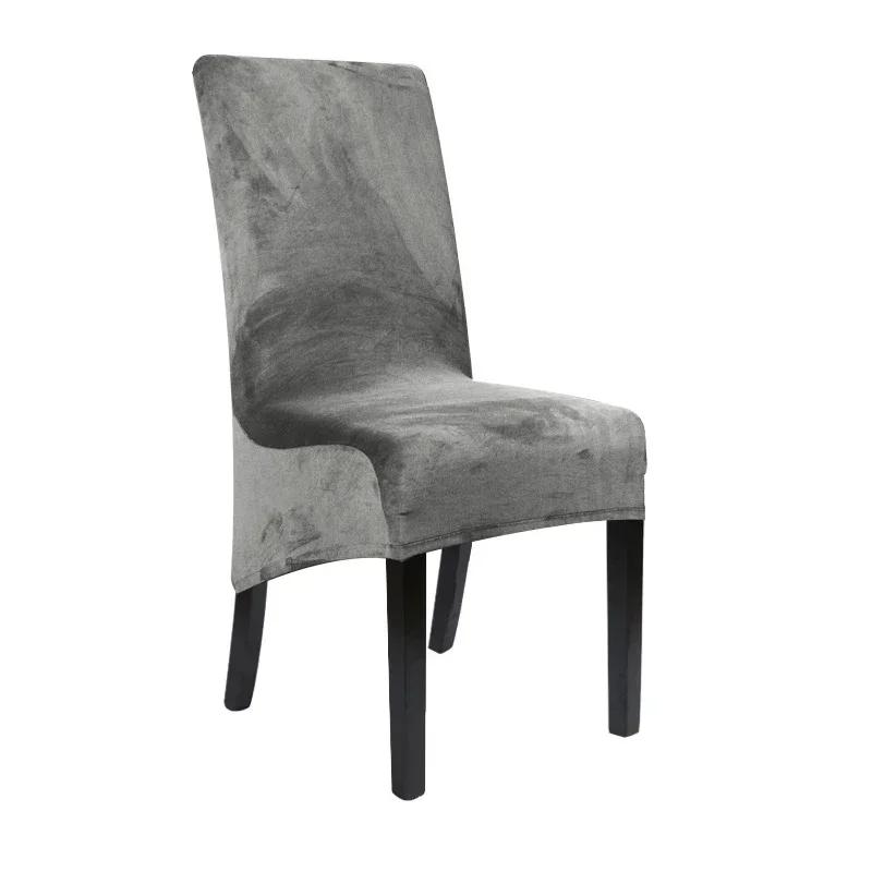 1 Pieces Long Back Chair Cover Velvet Spandex Dining Chair Slipcover Large Elastic Stretch Case for Kitchen Banquet Stool Cover