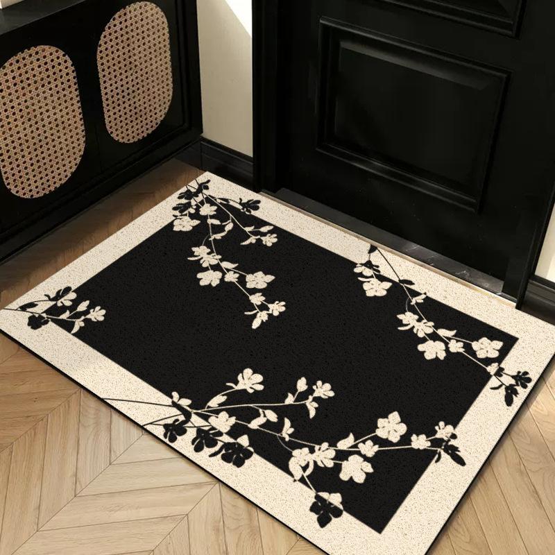Entry Door Floor Mat Light Luxury Geometric Porch Scraping Mud Rubbing Soil Easy To Take Care Of Foot Pad Door Wear-Resistant Non-Slip Silk Ring Floor