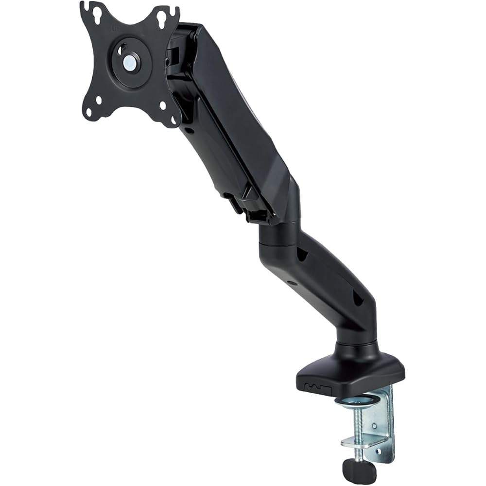 Elecom Monitor Arm VESA Compatible 17-32 Inch Adjustable Gas Spring Single Arm Black DPA-SS08BK