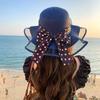 Summer Big Eaves Sunshade Straw Hat Korean Version Face Covering Seaside Vacation Sun Hat Foldable Temperament Spring and Summer Sunscreen Hat Women