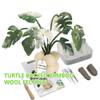 Monstera Potted Plant Needle Felting Supplies Beginner Needle Felting Tool with Instruction Wool Roving and Wood Handle