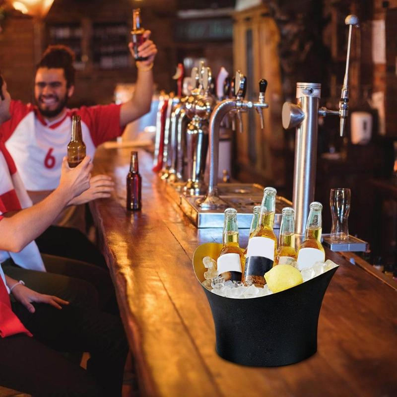 Banquets Ice Pail Stainless Steel Beverage Coolers Large Capacity Ice Bucket with Handle for Parties and Gatherings