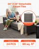 Carpet Tiles Reusable 610x610 Mm, 24 PCS Modular Carpet Square Rug, Commercial Floor Soft Padded for Seamless Cover 8.9, Easy DIY Replacement for