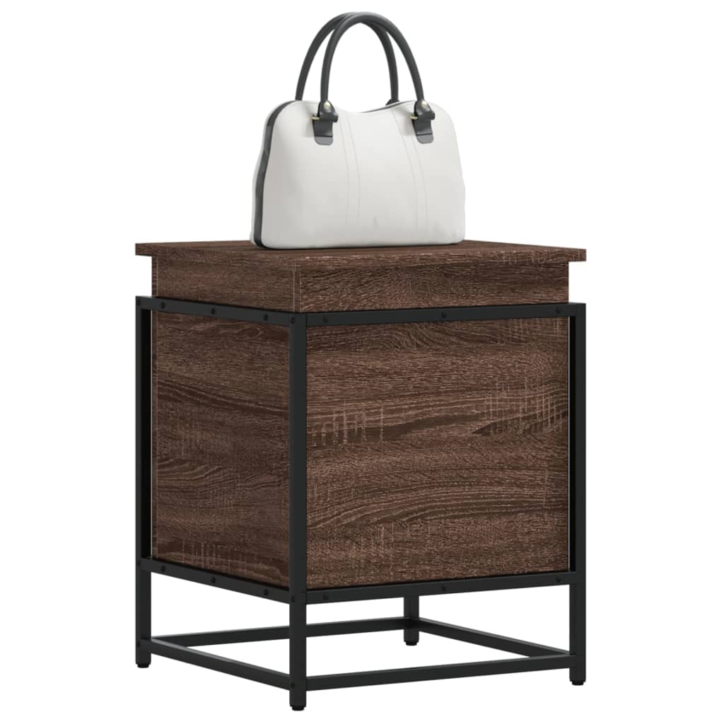 Storage Box with Lid Oak Look 40x40x51.5 Cm