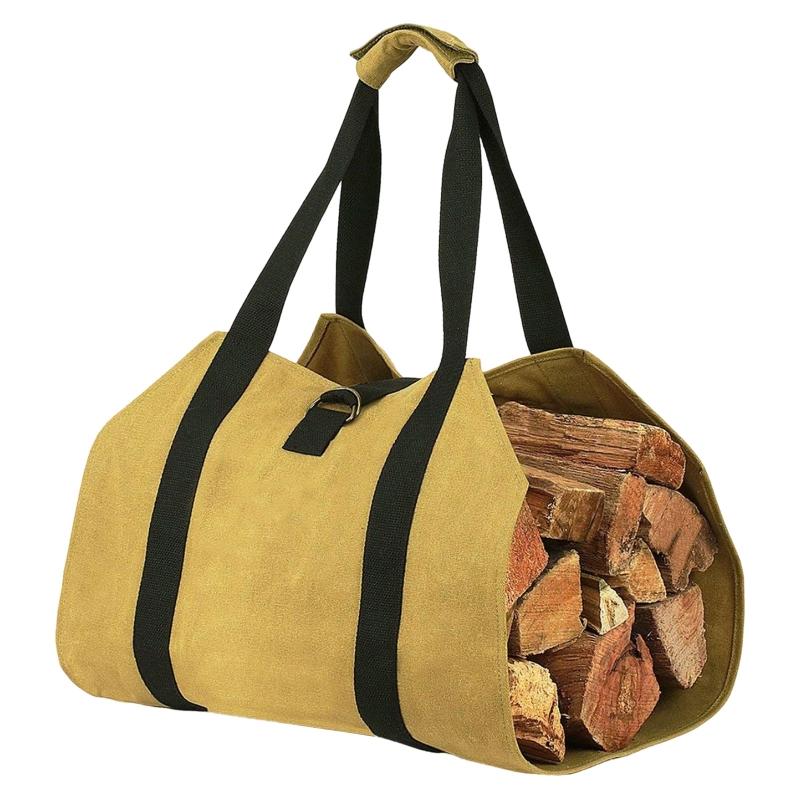 

Firepalce Wood Bag with Straps Handles Large Wood for Carrier Bag Indoors & Outd 1