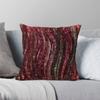 Burgundy Subtle Waves Lines Circles Square Pillowcase Polyester Linen Velvet Pattern Decorative Pillow Case Sofa Cushion Cover