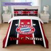 Bayern Munich Custom Name Text Bedding Set 1 Duvet Cover+2 Pillowcases Soccer Logo Personalized Gift For Special Occasion Bedroom Decor