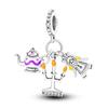 Fit Panoriginal Braceletscopper Valentine'S Day Couple Love Flower Charm Beads Diy Jewelry Souvenir Gift