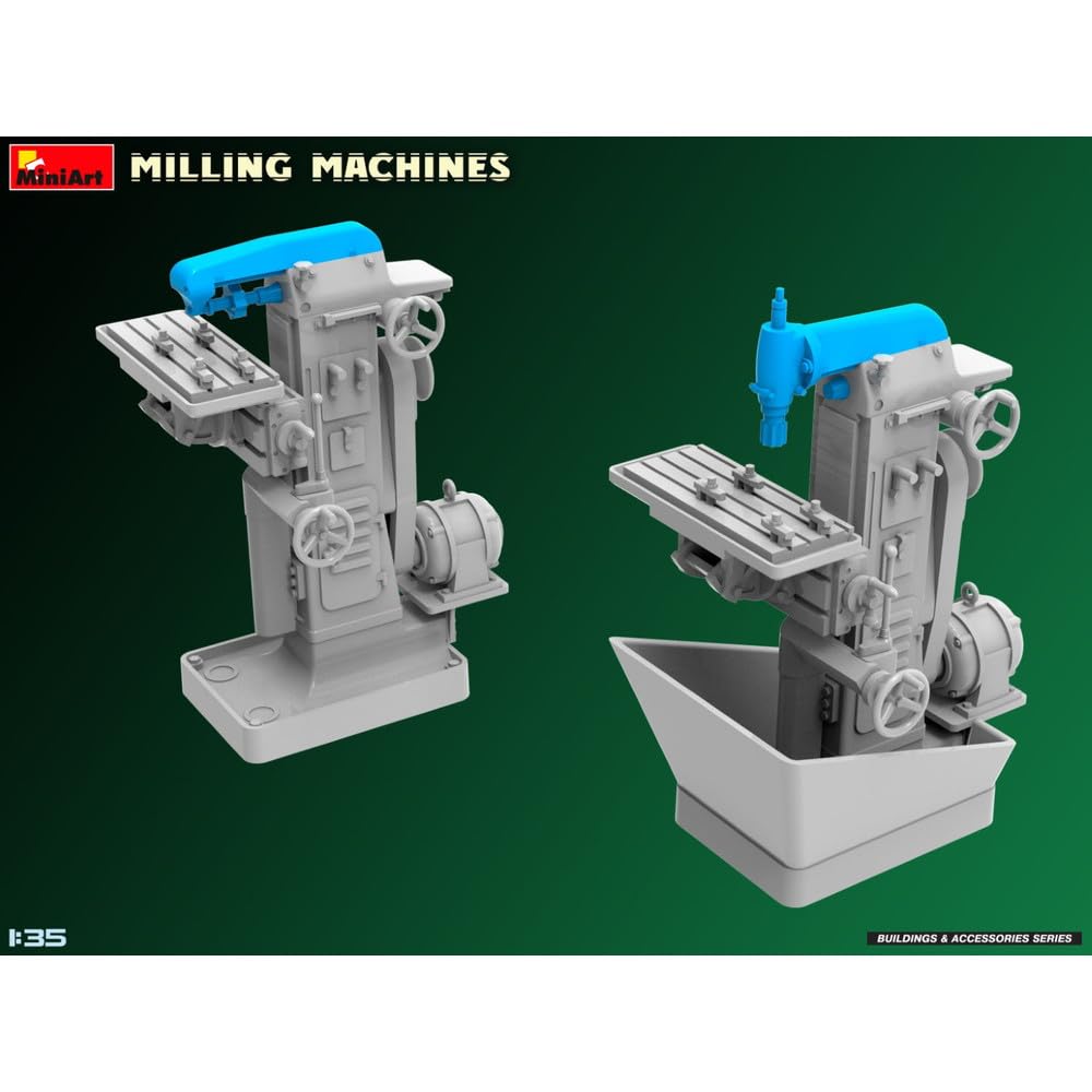 MiniArt Scale Diorama Accessory Milling Machine Set of 2 Plastic Models MA35663 1/35