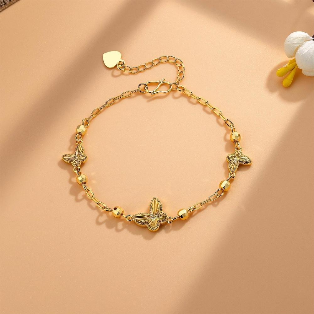 

Браслеты-цепочки с бабочками цвета желтого золота для женщин Pulsera Femme Наручный браслет Новые модные ювелирные аксессуары Подарки для вечеринок