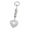 Exquisite Heart Bow Beaded Keychain Fashionable Heart Photo Frame Keychain Creative Backpack Decoration Accessories Gifts