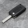 Auto Kofferbak 3 Knoppen Sleutelhanger Behuizing Vervanging met Sleuf zonder Basis Geschikt voor Peugeot